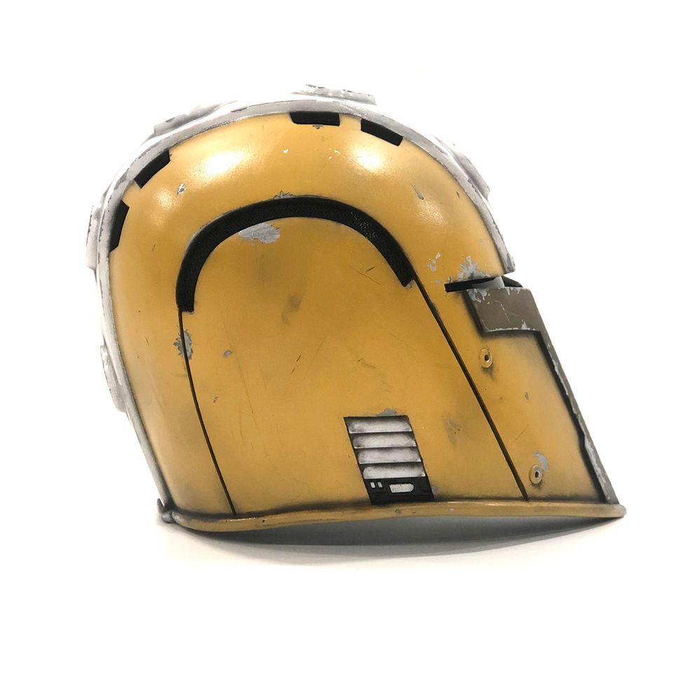 Mynock's Den SWTOR "Foundry" Mandalorian Helmet, right side profile view.
