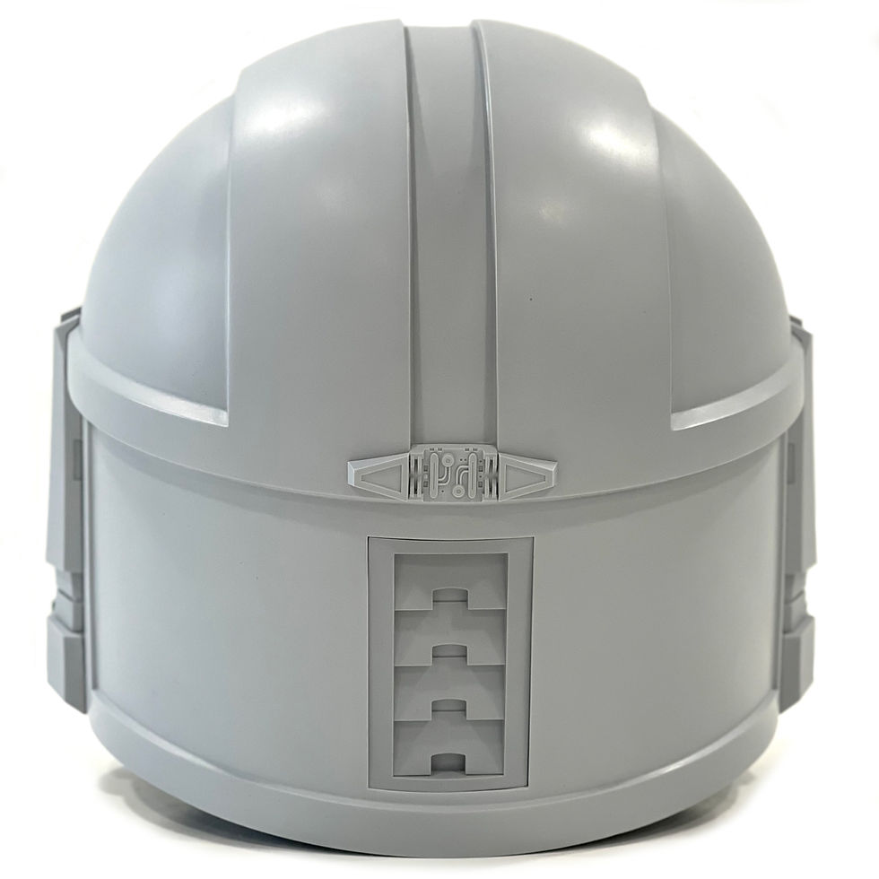Thumbnail: Mynock's Den Mandalorian "Recon V2" Resin Helmet Cast, rear view.