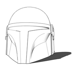 Mynock's Den Mando GI Helmet Line Drawing