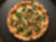 Halal Veggies Pizza from Chicago Pizza & Pasta in Irving. Spinach, green and red pepper, mushroom, black olive