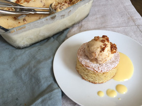 Almond “Gató”, Almond Ice Cream, and Citrus Curd
