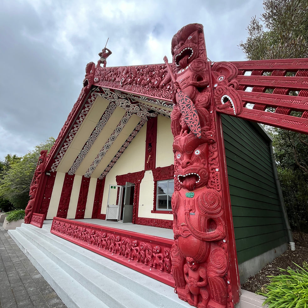 The marae at one of the schools we visited, Te Aute College.