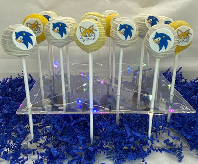 Sonic and Tails inspired cake pops for boys birthday party in Toronto