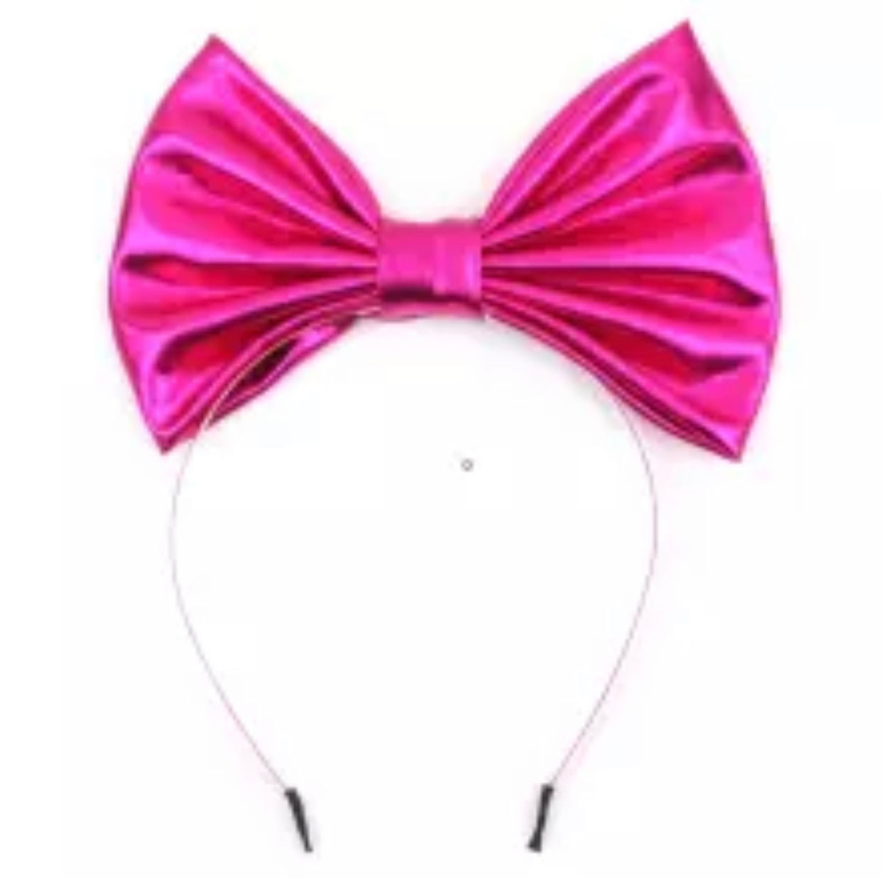 Oversized Metallic Bow with Metal Headband