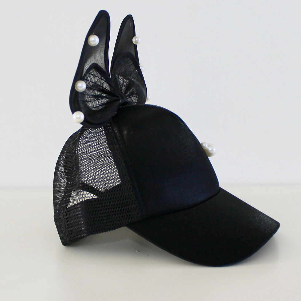 Thumbnail: Satin Hat with Bow Black