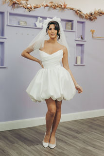 Puff skirt, cat eye mini