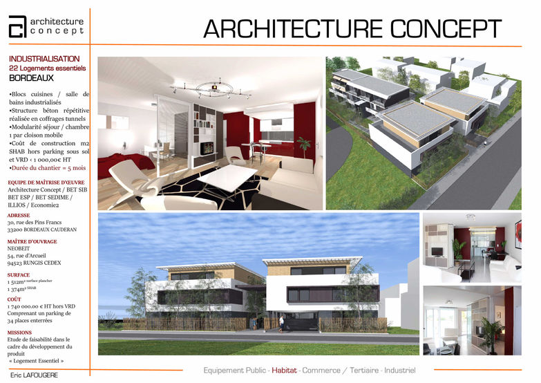 ARCHITECTURE CONCEPT - Logements essentiels - Bordeaux Cauderan