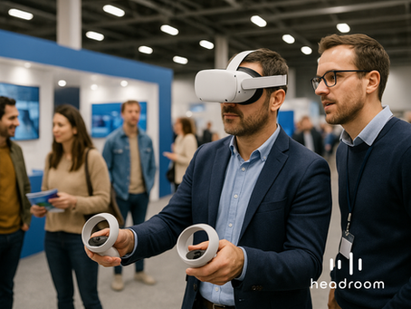 A man in an XR product demo