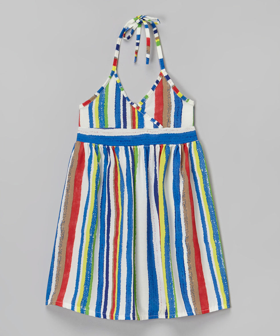 Thumbnail: Blue Colored Stripes Summer Dress - R