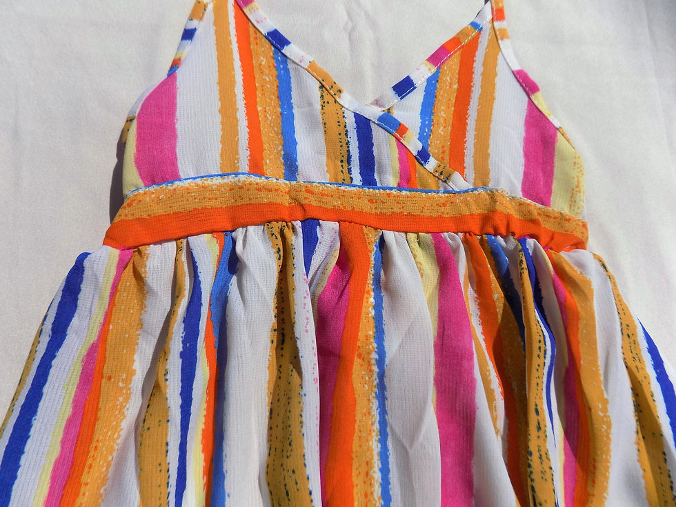 Thumbnail: Yellow Colored Stripes Summer Dress - R