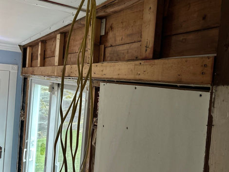 Old patio door and wall