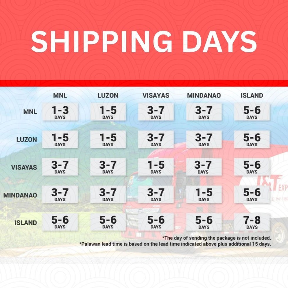 delivery days and location chart guide