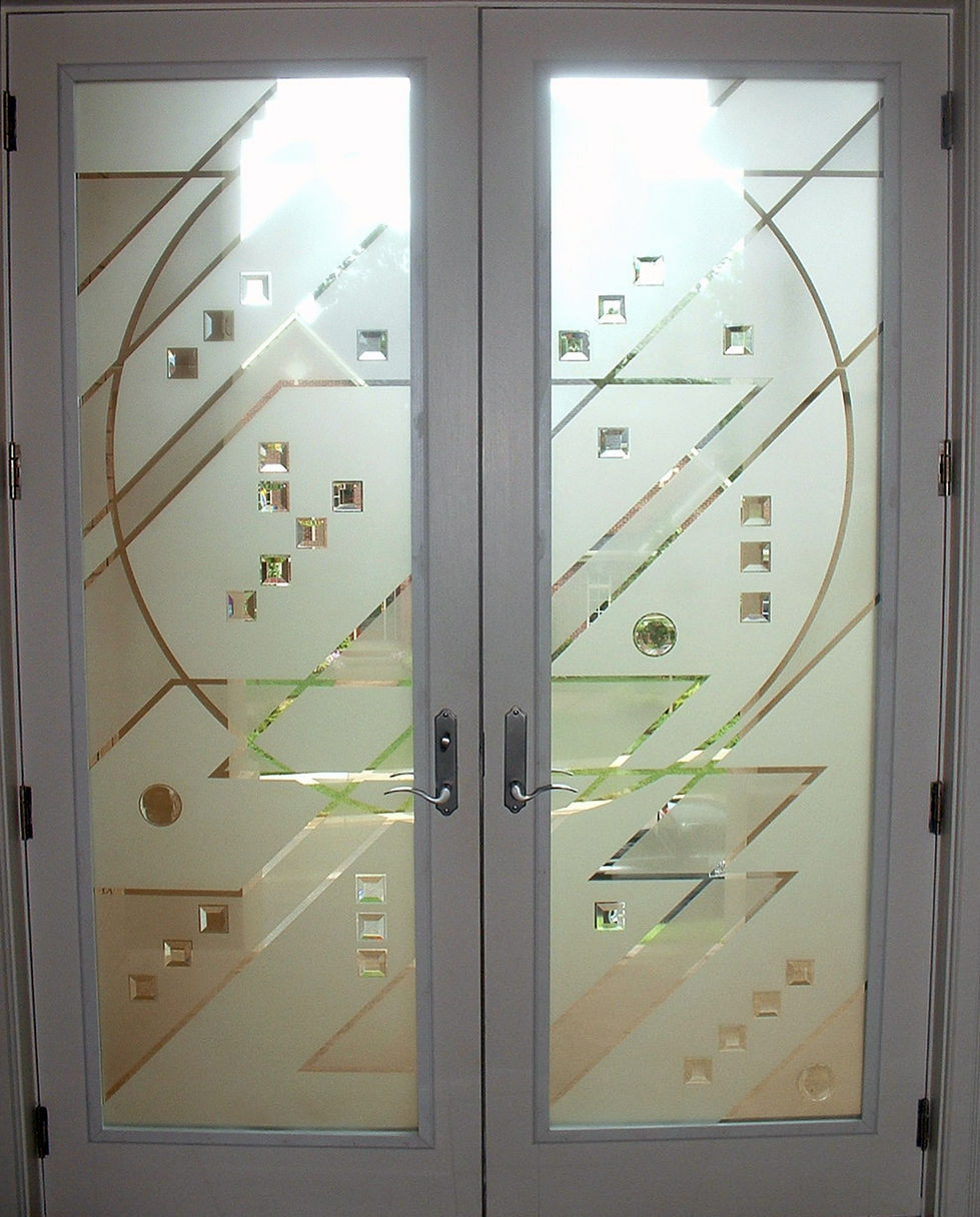 Beveled glass entryway 