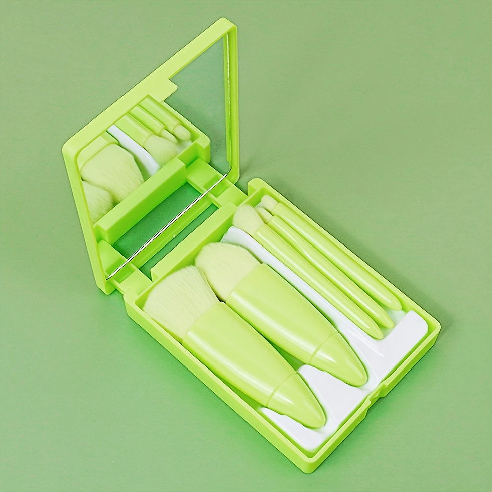Miniatura: Conjunto de maquiagem portátil com 5 pincéis cosméticos, Kit para viagem.