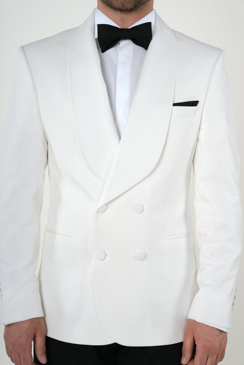 Thumbnail: Men's Premium Double Breasted Tuxedo Groom Suit Wide Shawl Lapel Italian Style J