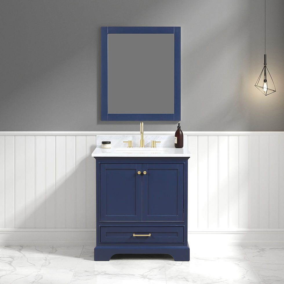 Thumbnail: Copenhagen 30" Modern Bathroom Vanity with Carrara Marble Top 