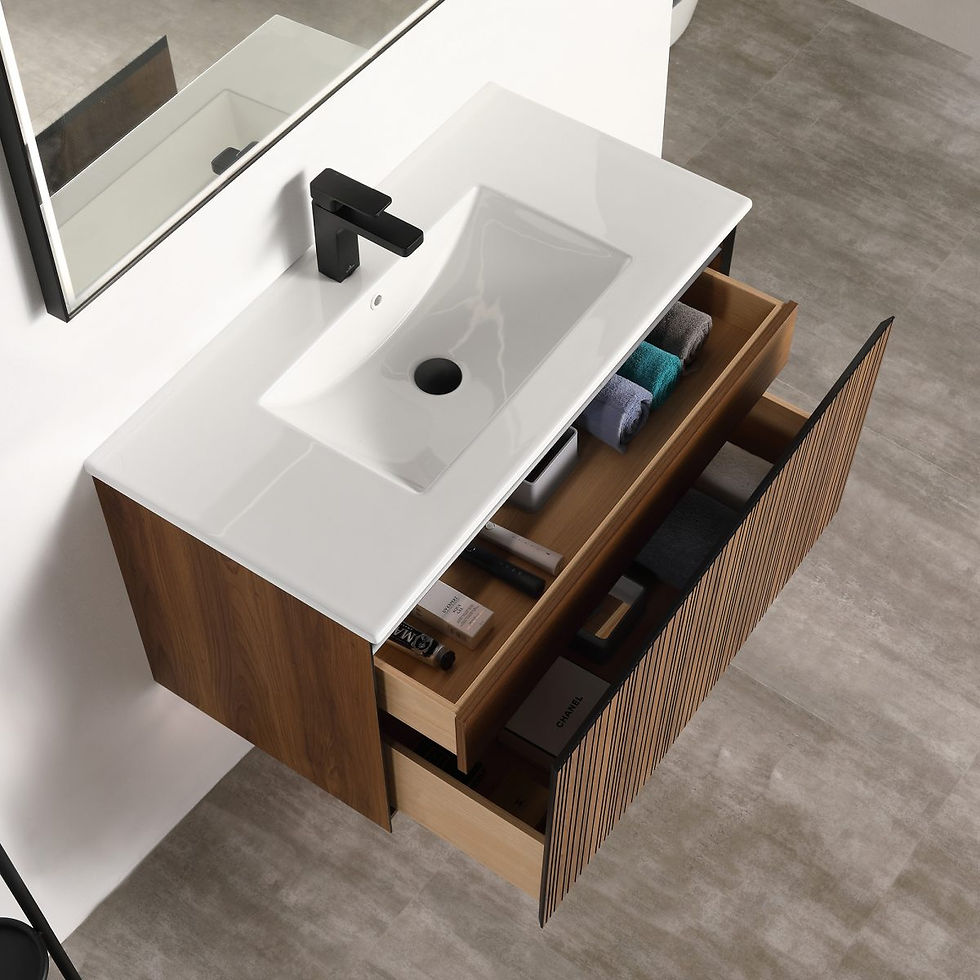 Thumbnail: Lille – 36 Inch Vanity – Brown Walnut Strip
