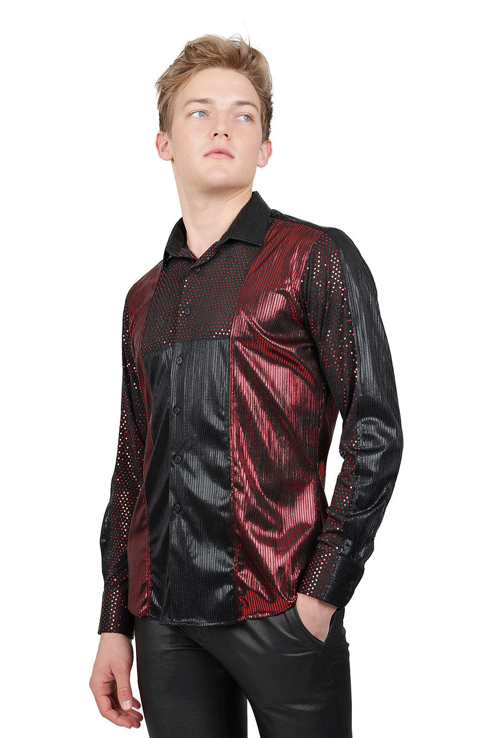Thumbnail: METALLIC PATCHWORK Long Sleeve Shirt