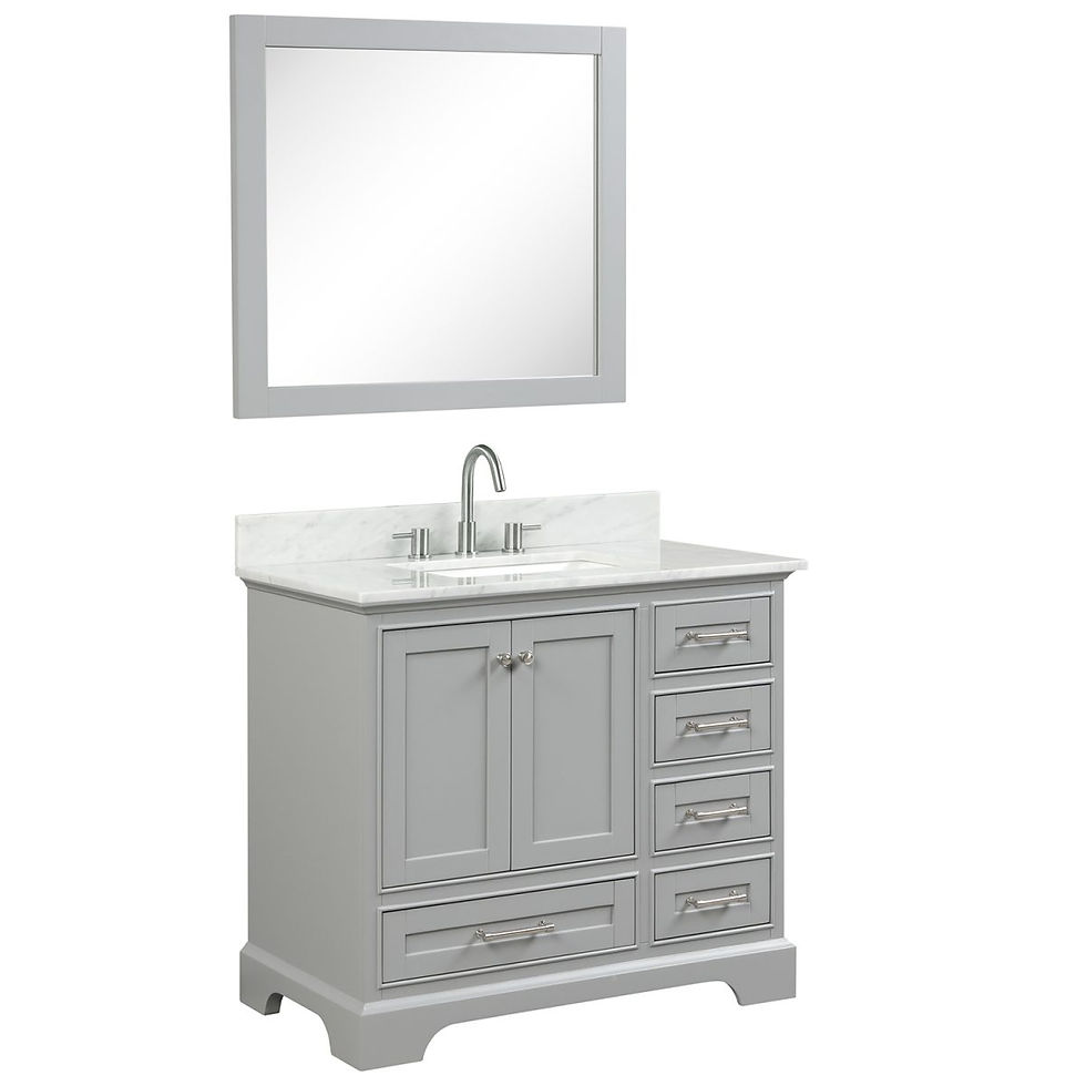 Thumbnail: Copenhagen 36" Modern Bathroom Vanity with Carrara Marble Top
