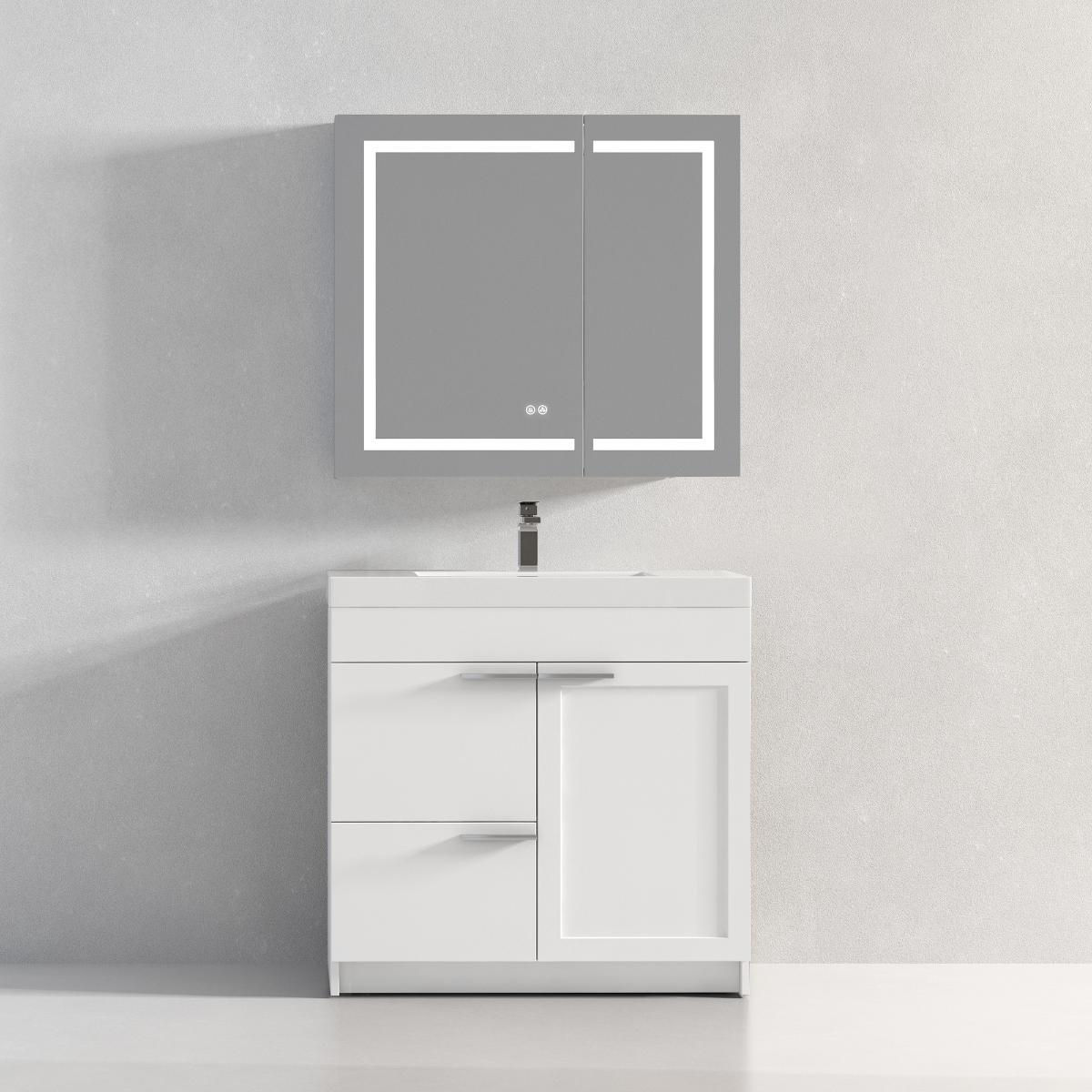 Hanover 36″ Bathroom Vanity – Modern Wood Vanity with Soft-Close Storage