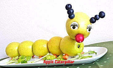 Apple Caterpillar. Fun food for kids.