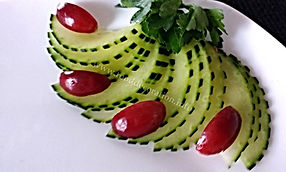 Food decoration / cucumber garnish