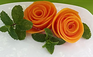 Papaya garnish / food decoration