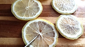 Step by step garnishing with lemon