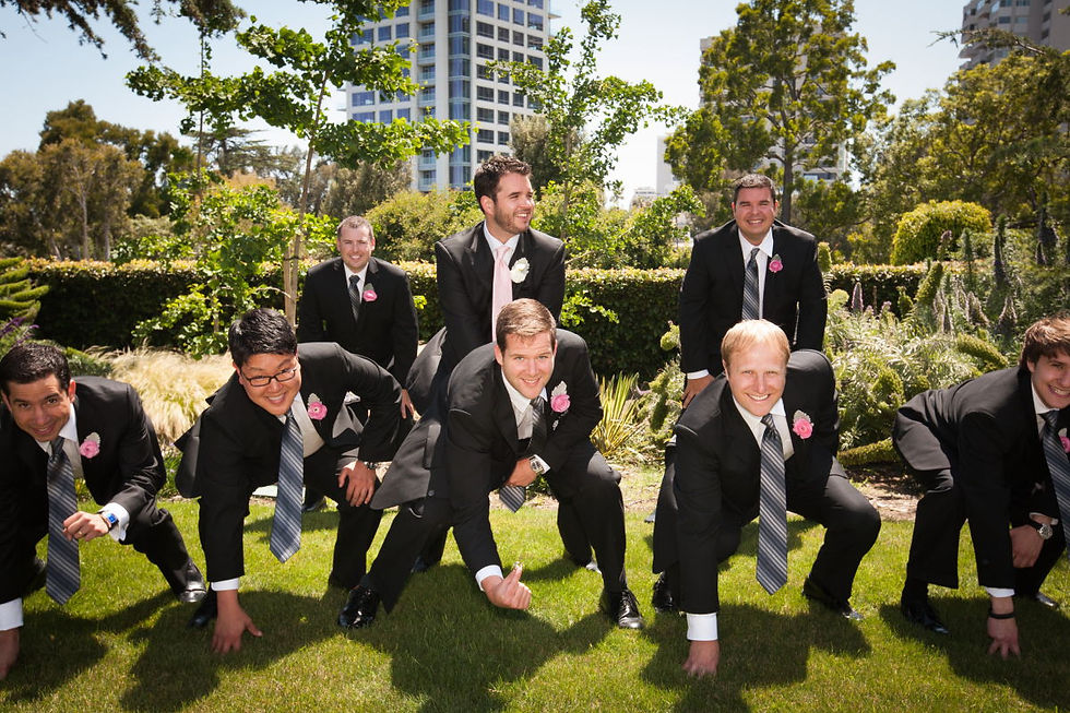 Groomsmen ready for action