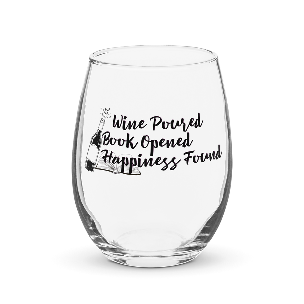 Thumbnail: Wine Poured, Book Opened Stemless Glass