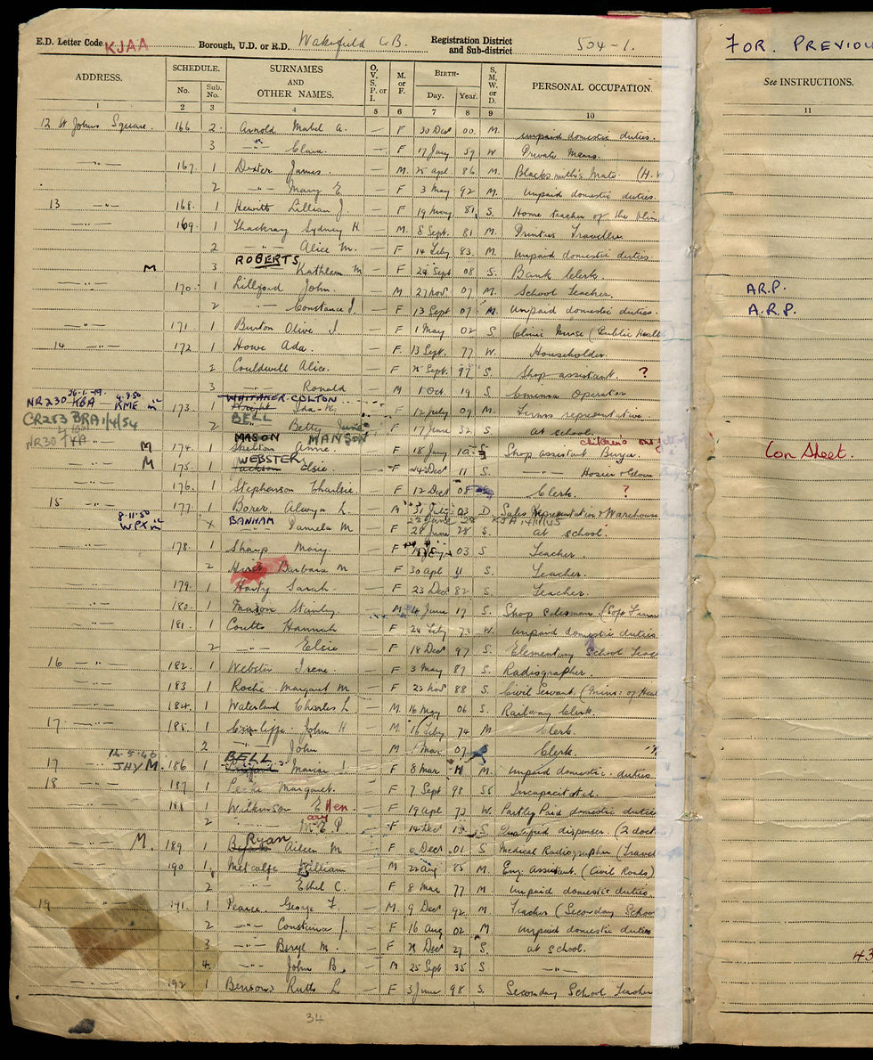 Lillian Jane Hewitt. 1939 England Census © The National Archives (18)