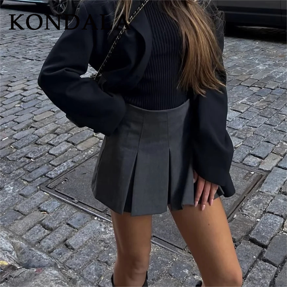 KONDALA 2026 Spring Summer Women Casual Tierred Mini Skirts Fashion Vintage Vale