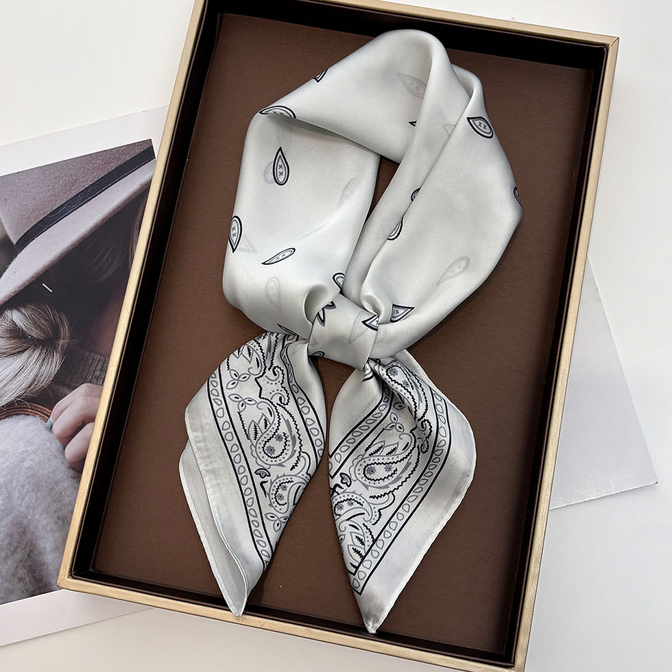 Thumbnail: Fashion Print Women Square Scarf Silk Feeling Neckerchief Bandana Lady Spring Sh