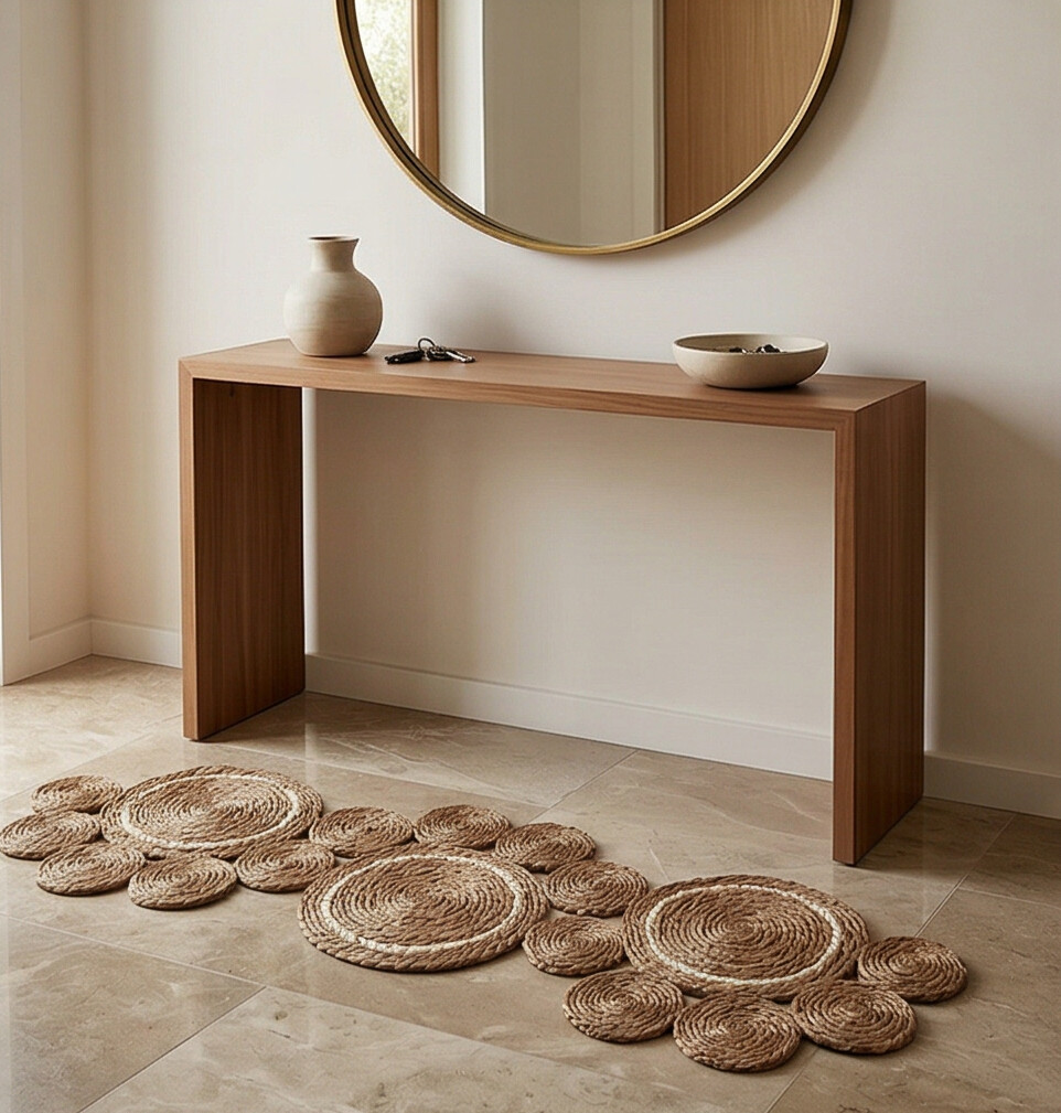 Miniatura: ALFOMBRA CHICA DE MIMBRE CIRCULOS