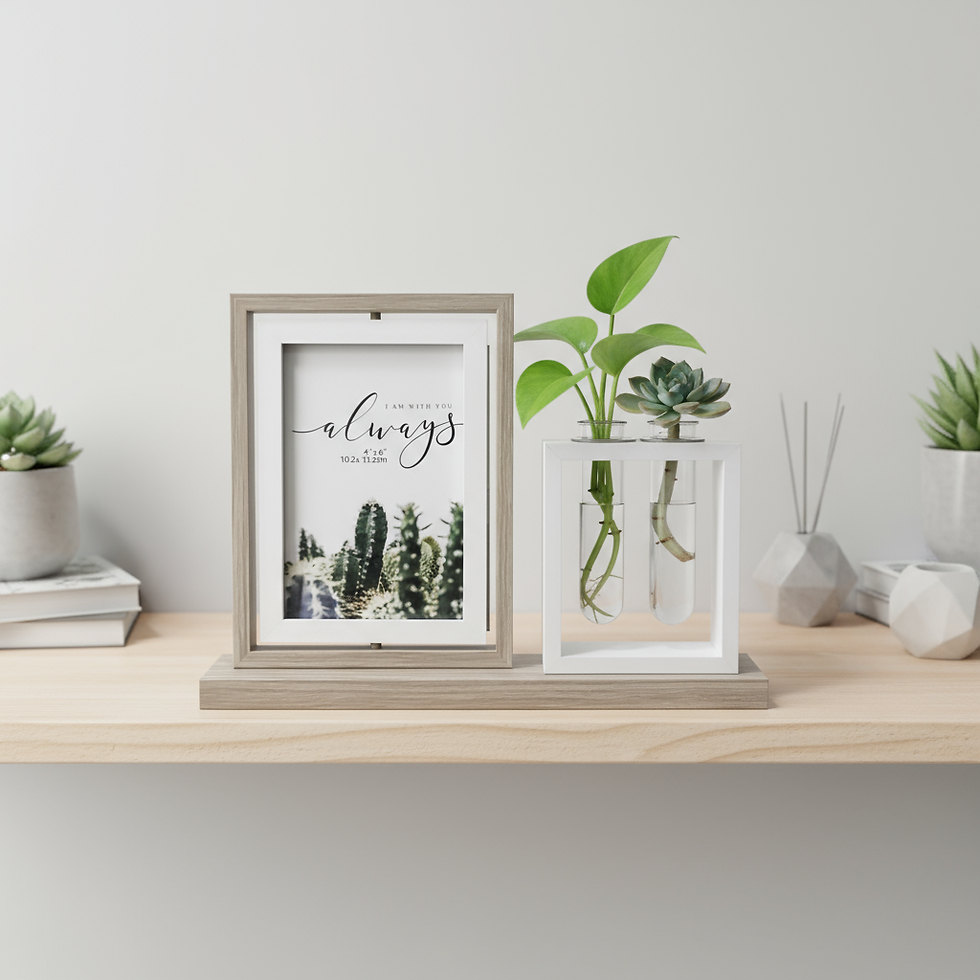 Miniatura: Portaretrato con dos porta planta