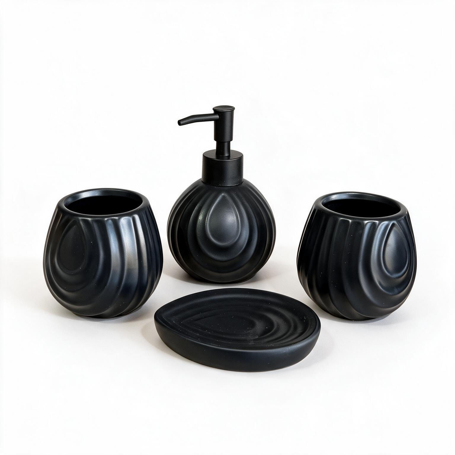 SET JABONERA CIRCULAR NEGRO
