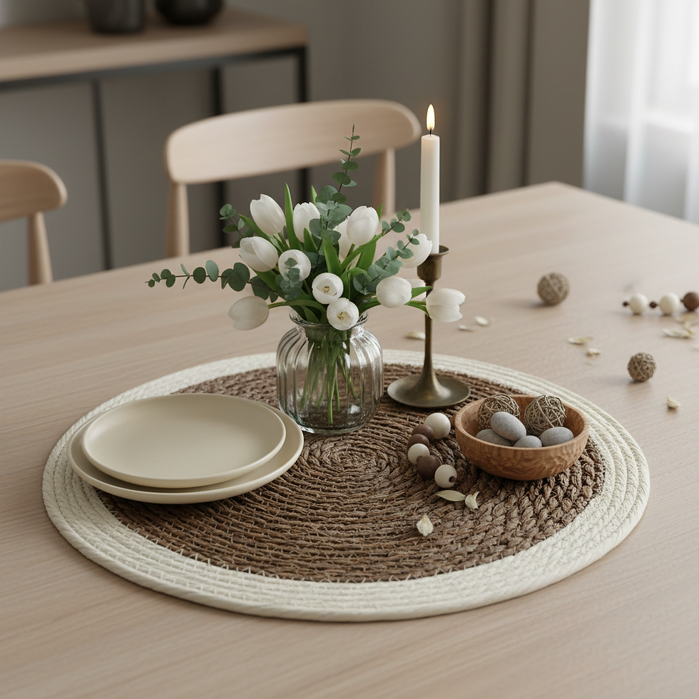 Miniatura: INDIVIDUAL MIMBRE CAFE/BLANCO