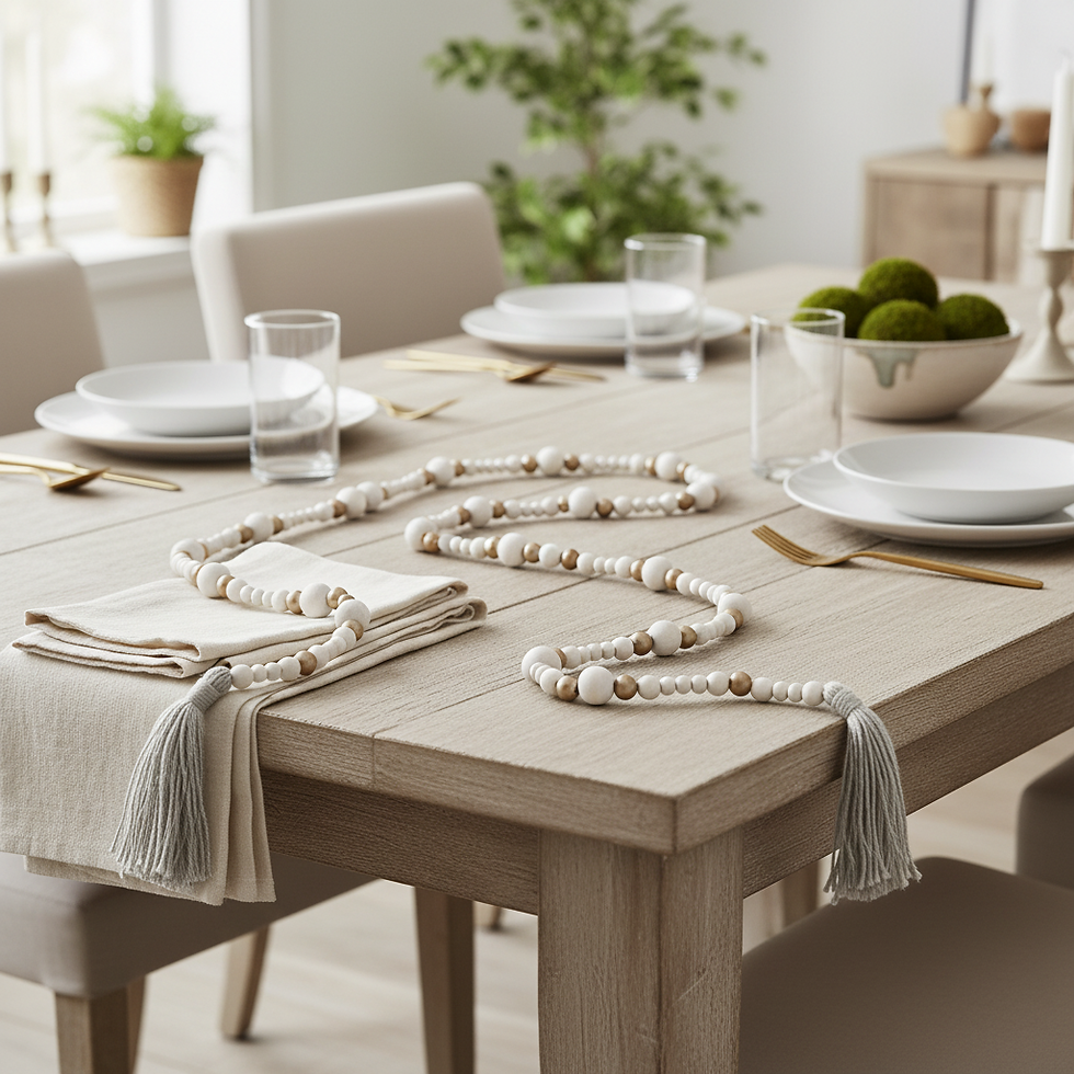 Miniatura: Collar de Mesa XL Esferas Chic Blnc/Drd