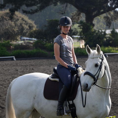 Anne Warner and her first dressage horse Bogey