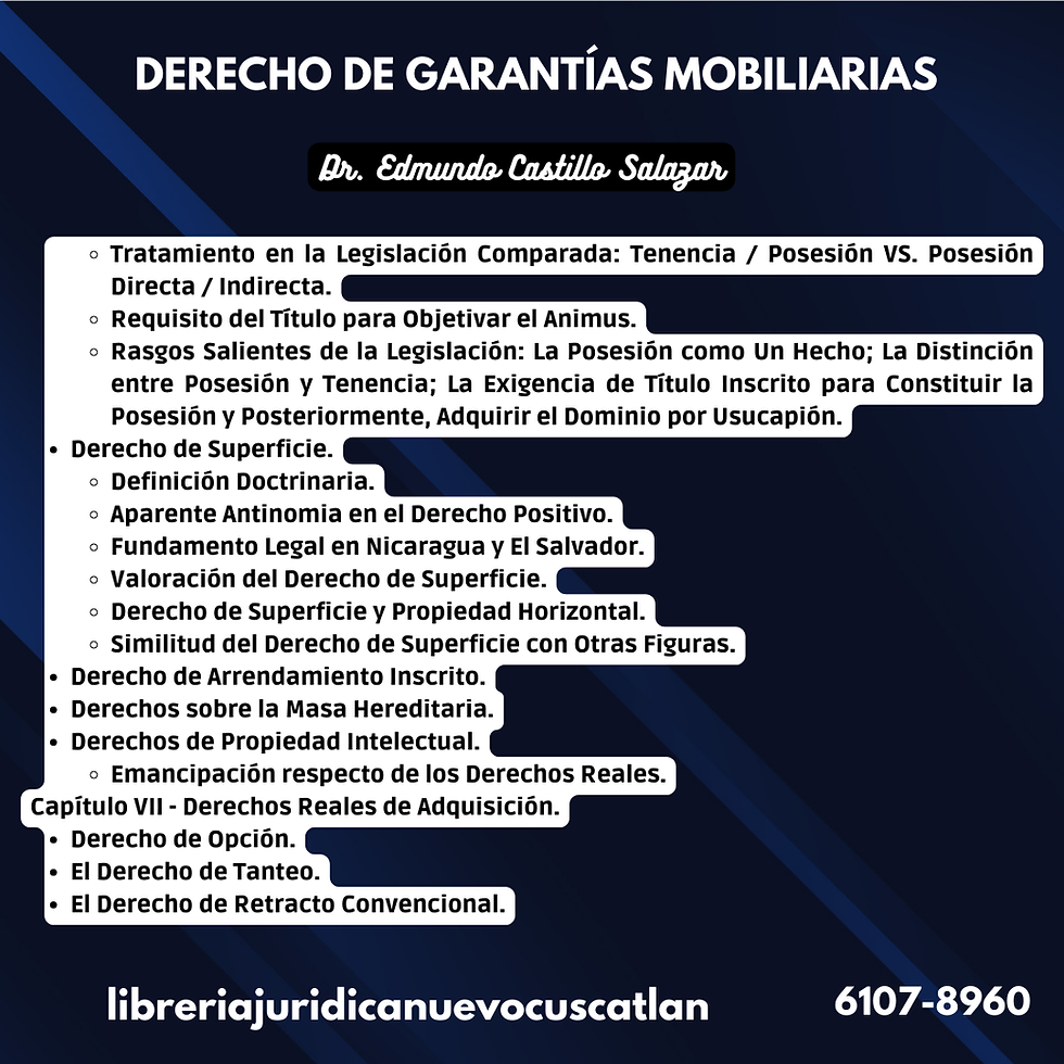 Miniatura: Derecho de Garantías Mobiliarias, CUSCATLECA