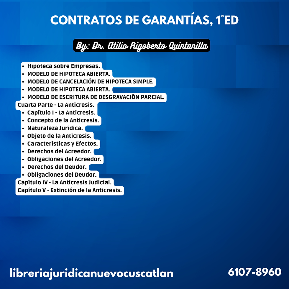 Miniatura: Contratos de Garantías, 1° ED.