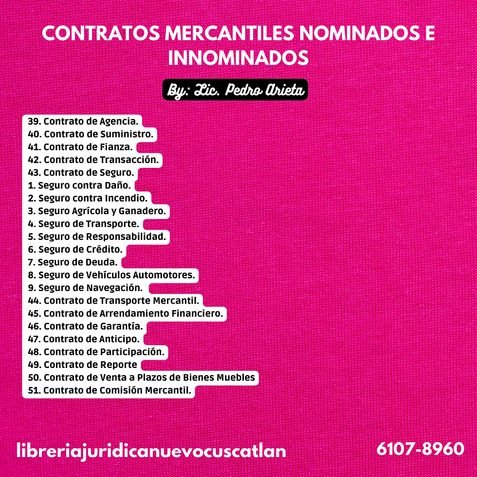 Miniatura: Contratos Mercantiles, Nominados e Innominados, LIS