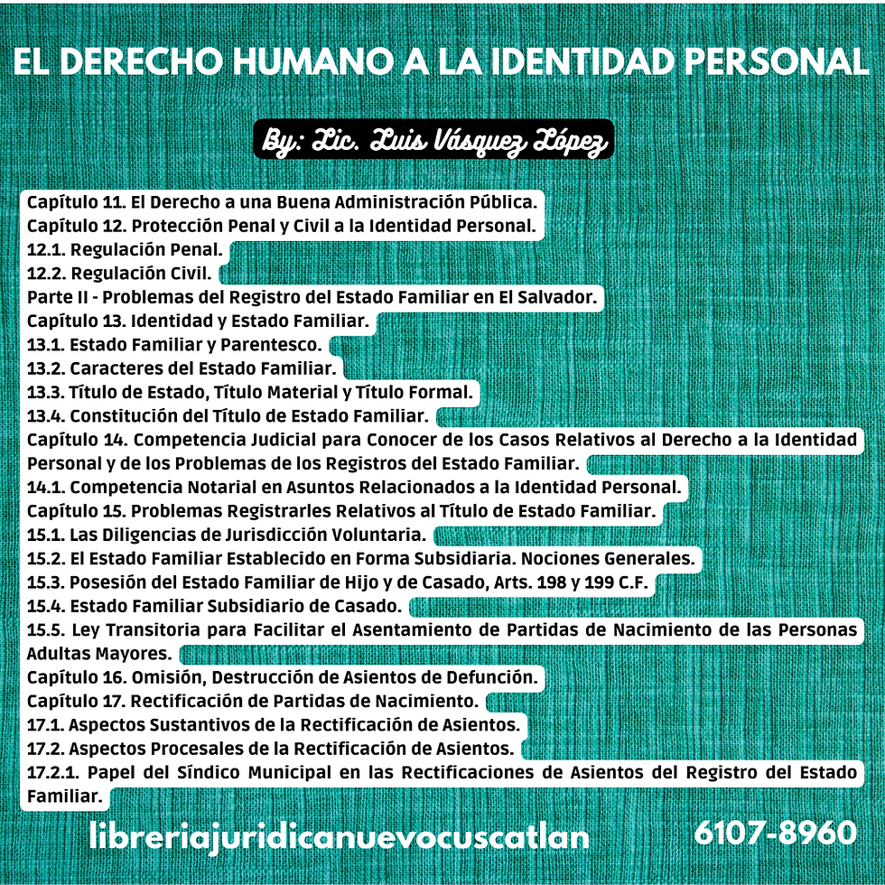 Miniatura: El Derecho Humano a la Identidad Personal, LIS