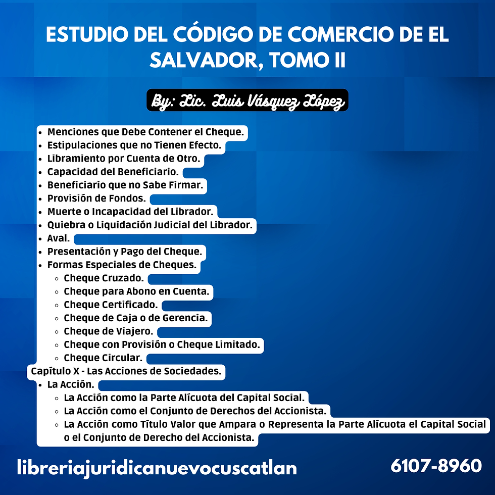 Miniatura: Estudio del Código de Comercio de El Salvador - Tomo II