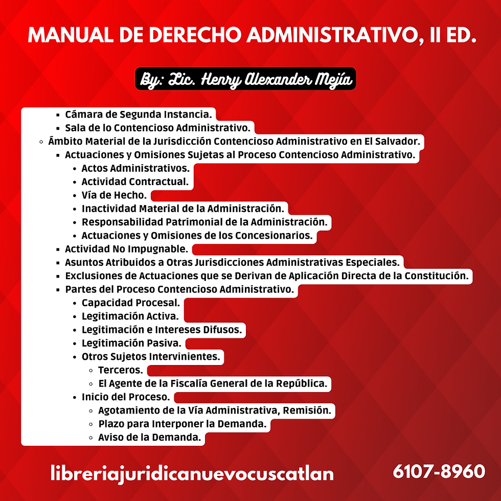 Miniatura: Manual de Derecho Administrativo, 2ED, CUSCATLECA, Dr. Henry Alexander Mejía