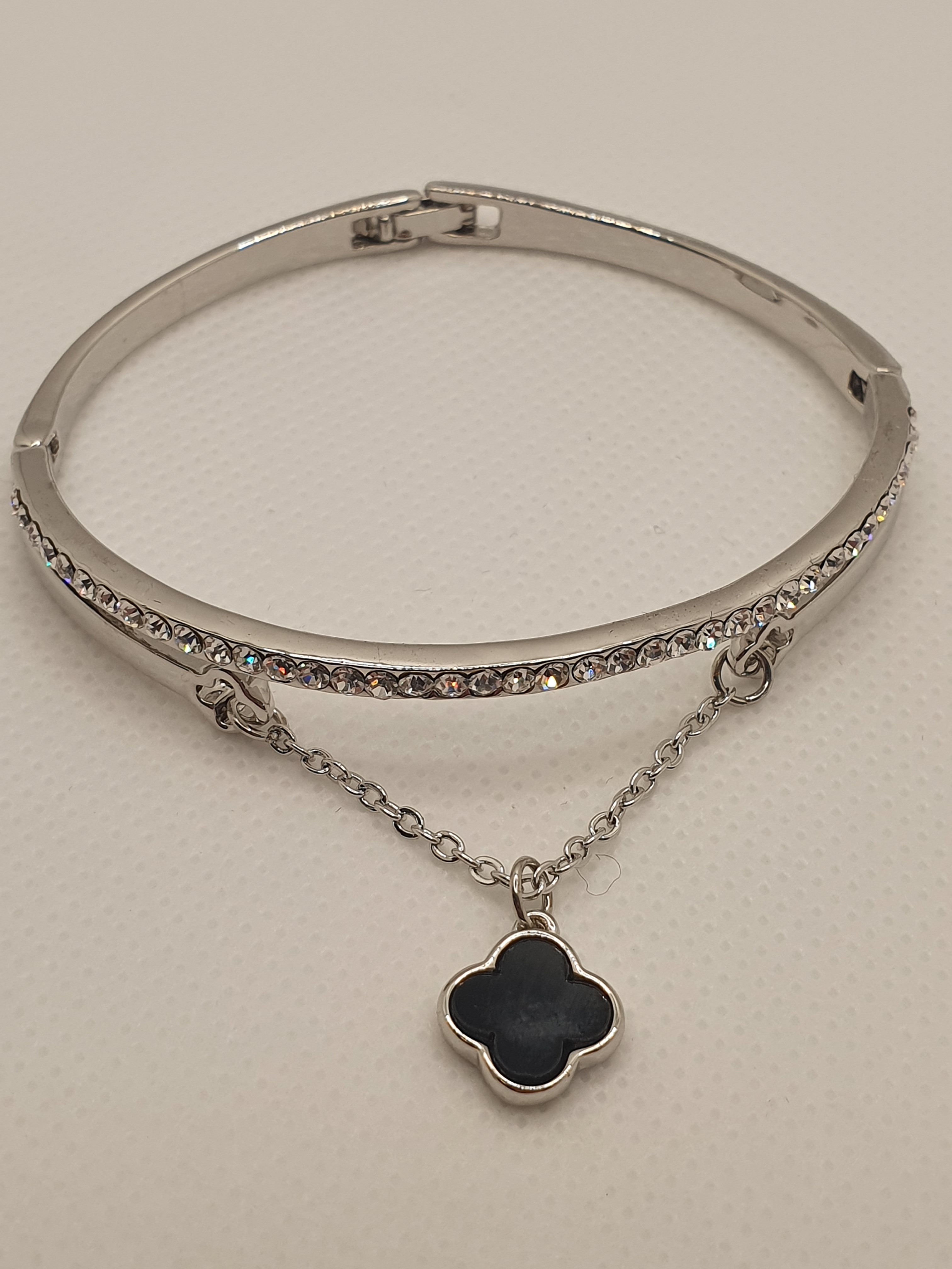 Black clover with diamante bangle