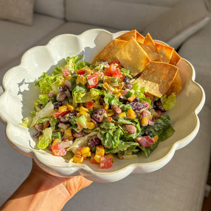 Mexican Chopped Salad with Homemade Corn Chips