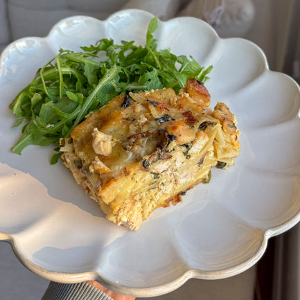 Creamy Chicken, Mushroom & Spinach Lasagne