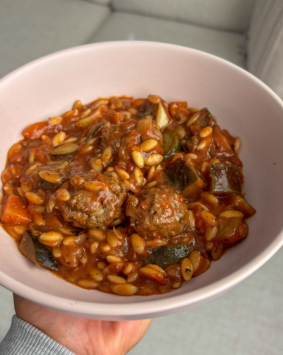 One-Pan Meatball and Risoni Soup