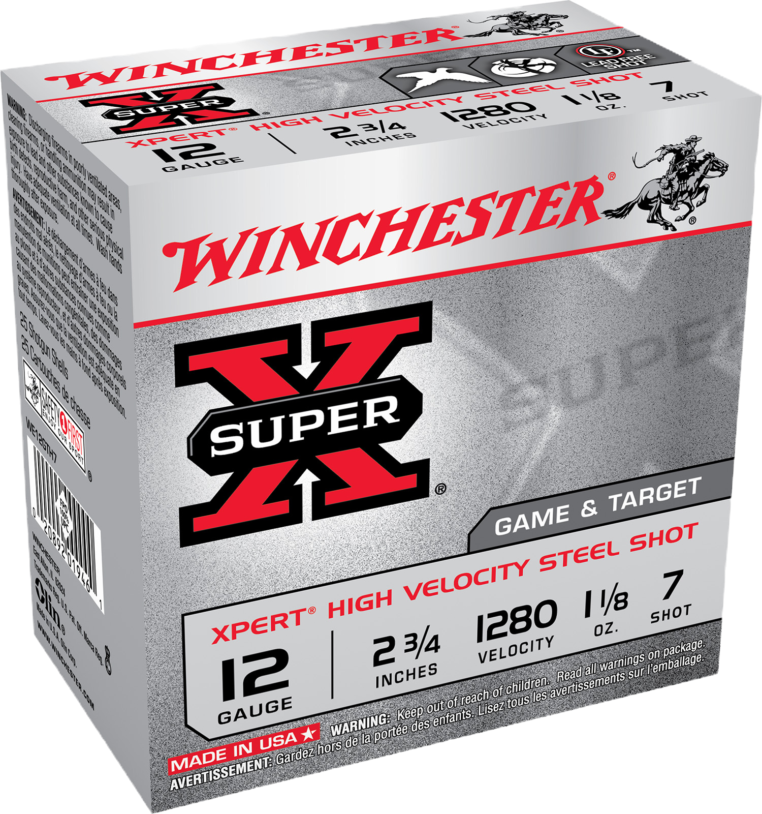 Winchester 12 ga. SuperX- HV Steel Shot-#7 shot